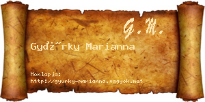 Gyürky Marianna névjegykártya
